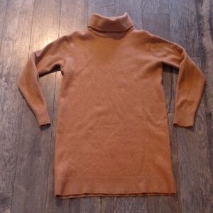 Babaton Long Sleeve Turtle Neck Sweater Dress Wool Linen Viscous Blend Artiza